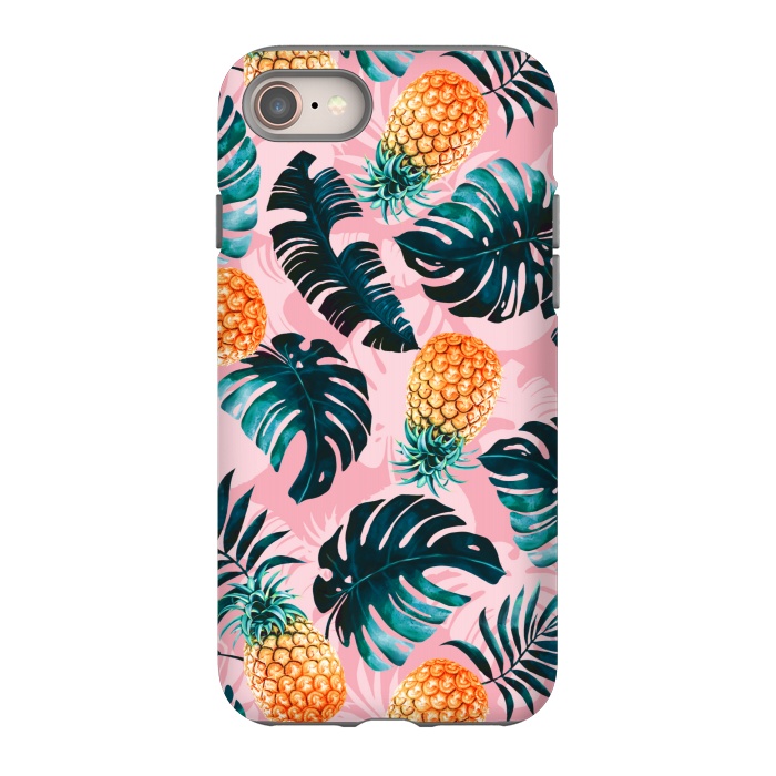iPhone SE StrongFit Pineapple and Leaf Pattern by Burcu Korkmazyurek