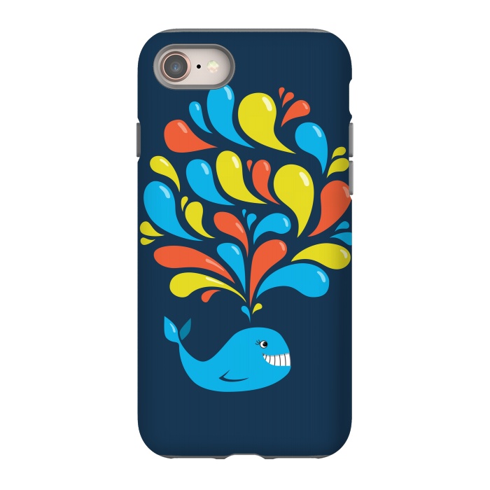 iPhone SE StrongFit Cute Colorful Splash Cartoon Blue Whale by Boriana Giormova