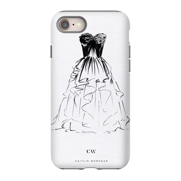 iPhone SE StrongFit Little Black Ball Gown Dress by Caitlin Workman