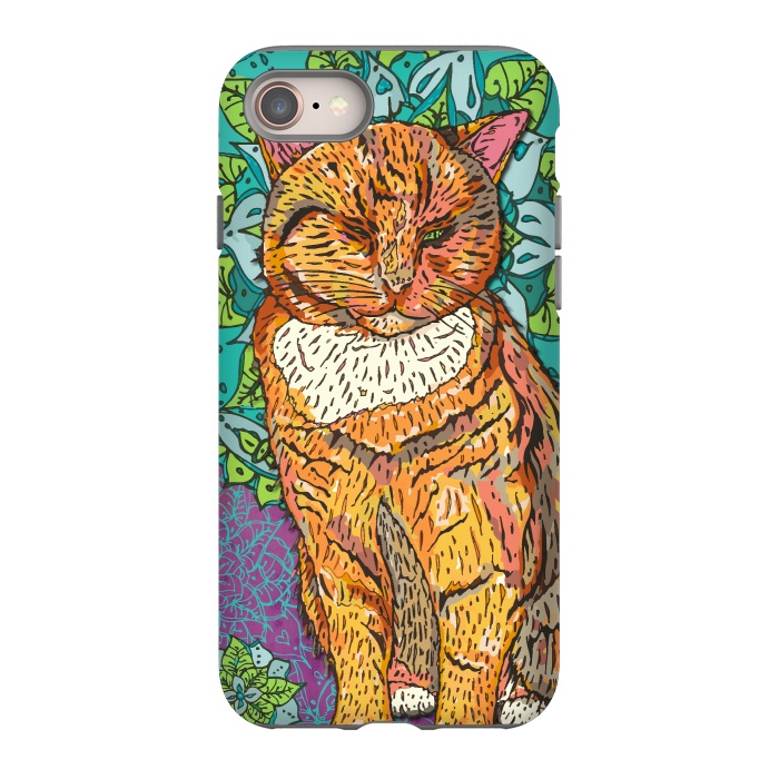 iPhone SE StrongFit Mandala Cat by Lotti Brown