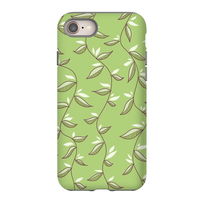 iPhone SE StrongFit Green Leaves And Lianas Pattern by Boriana Giormova