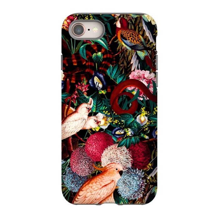 iPhone SE StrongFit Floral and Animals pattern II by Burcu Korkmazyurek