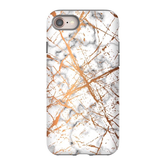 iPhone SE StrongFit Marble Texture and Gold Splatter 039 by Jelena Obradovic