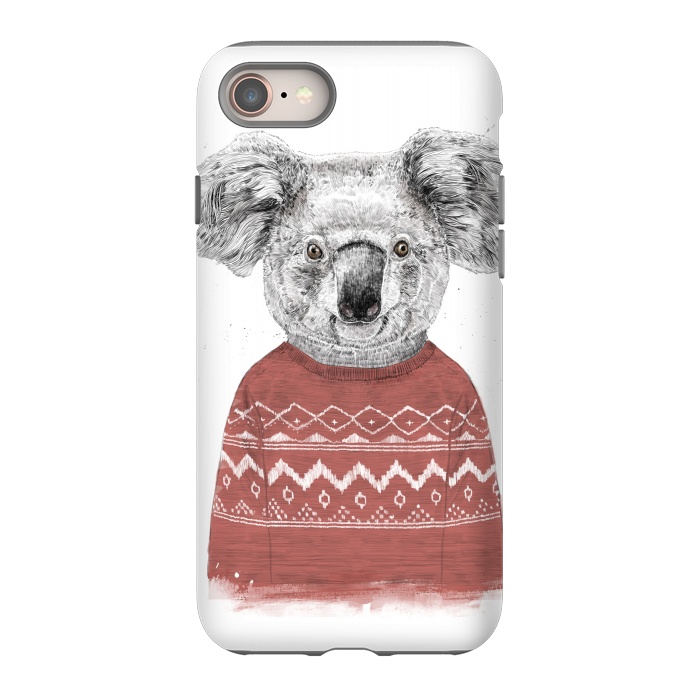 iPhone SE StrongFit Winter koala (red) by Balazs Solti