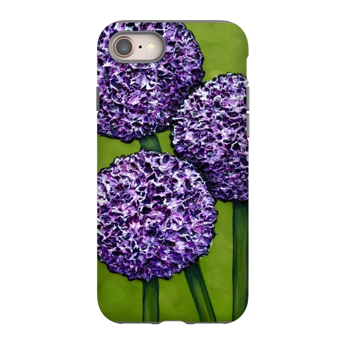 iPhone SE StrongFit Purple Allium by Denise Cassidy Wood
