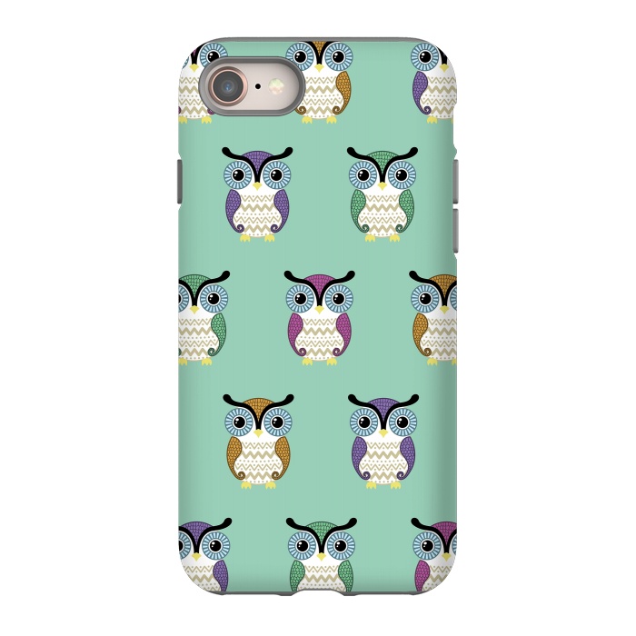 iPhone SE StrongFit owl pattern by Laura Nagel