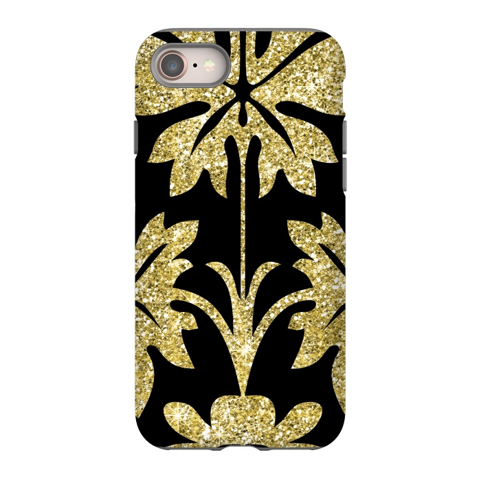 iPhone SE StrongFit Gold Glitter Black Background by Alemi