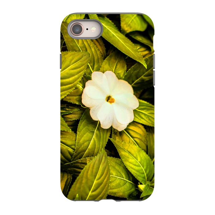 iPhone SE StrongFit Leaves and White Flower by Bledi