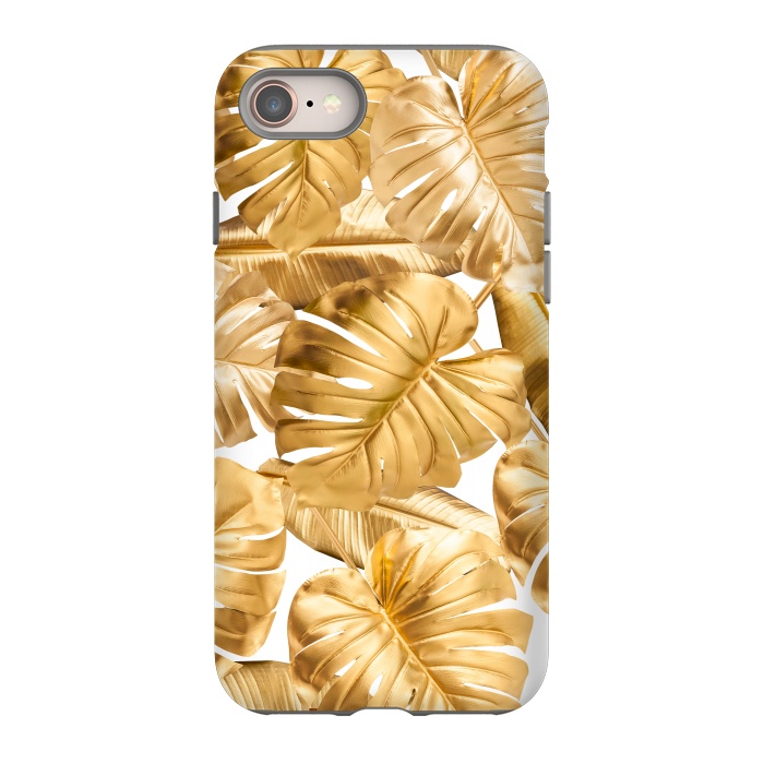 iPhone SE StrongFit Gold Metal Foil Monstera Leaves Pattern by  Utart