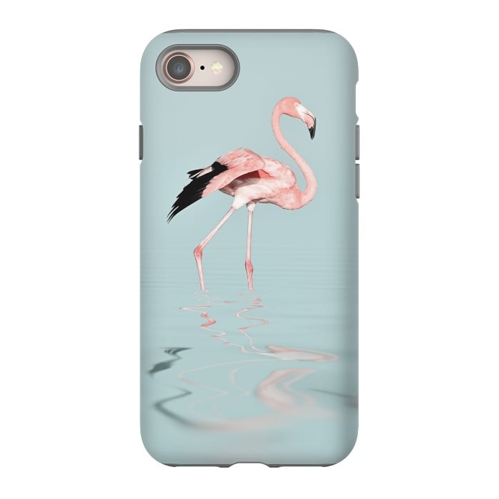 iPhone SE StrongFit Flamingo On Turquoise Waters by Andrea Haase