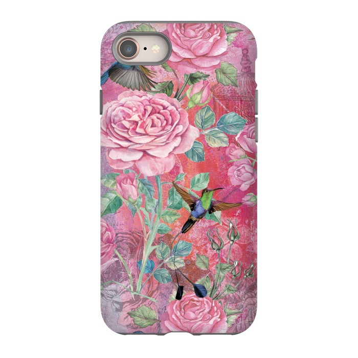 iPhone SE StrongFit Roses and Hummingbirds by  Utart