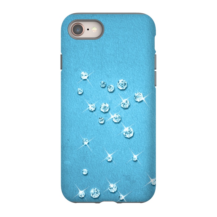 iPhone SE StrongFit Sparkling Rhinestones on Blue by Andrea Haase