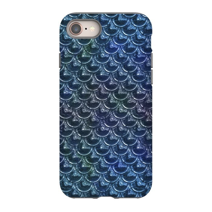 iPhone SE StrongFit Shimmering Blue Metallic Scales by Andrea Haase