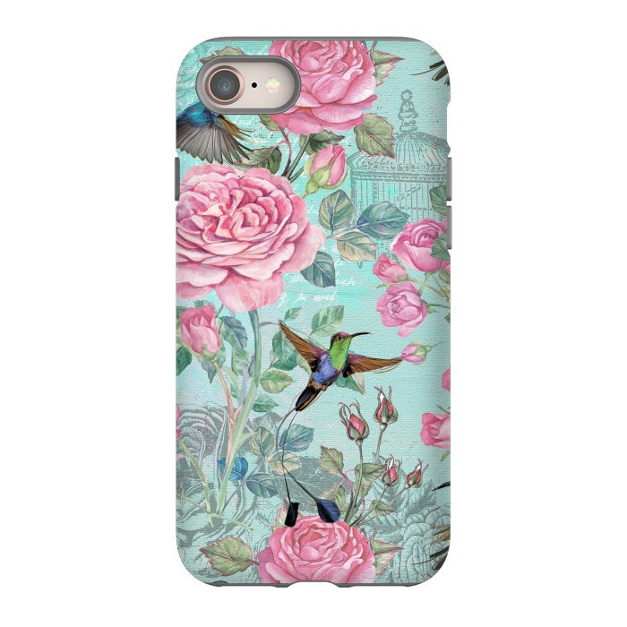 iPhone SE StrongFit Vintage Roses and Hummingbirds by  Utart