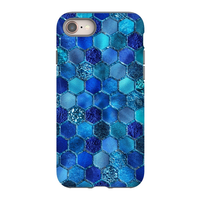 iPhone SE StrongFit Blue Metal Honeycomb pattern by  Utart