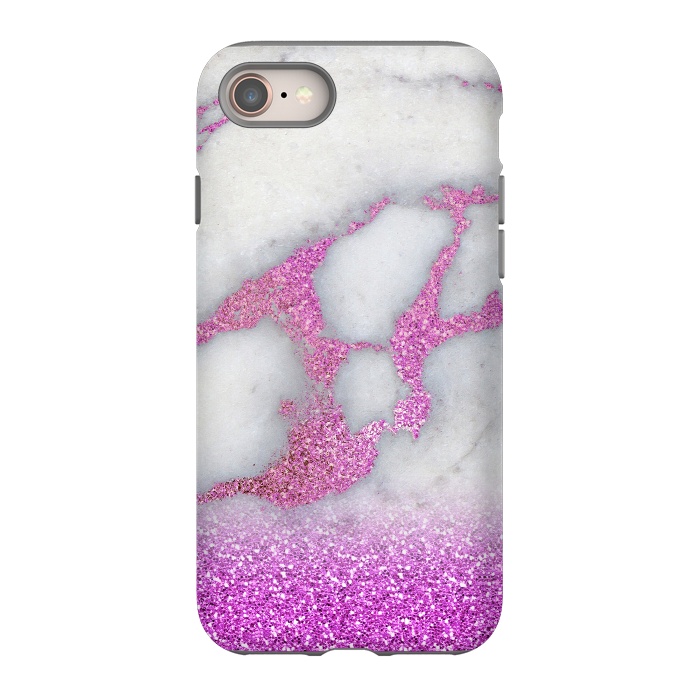 iPhone SE StrongFit Purple Glitter Veined Gray Marble by  Utart