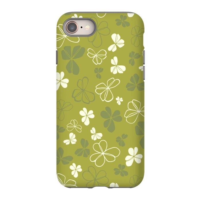 iPhone SE StrongFit Lucky Clover in Green and White by Paula Ohreen