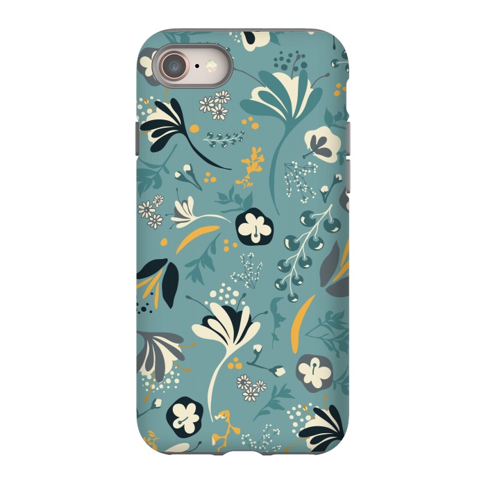 iPhone SE StrongFit Beautiful BC Bloom in Blue and Yellow by Paula Ohreen
