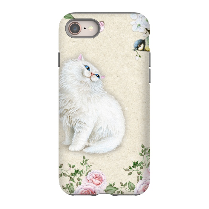 iPhone SE StrongFit Kitty Welcomes Bird by Creativeaxle