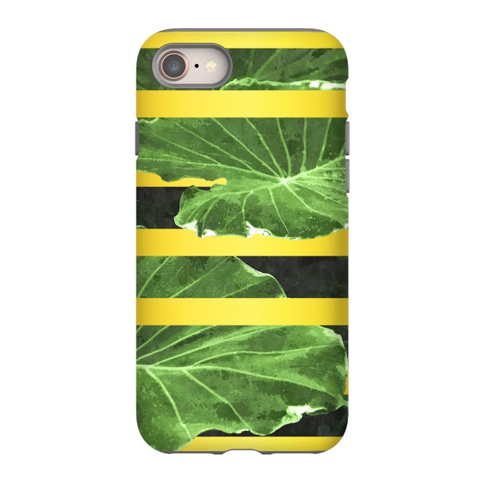 iPhone SE StrongFit Green Leaves and Gold Stripes by Alemi
