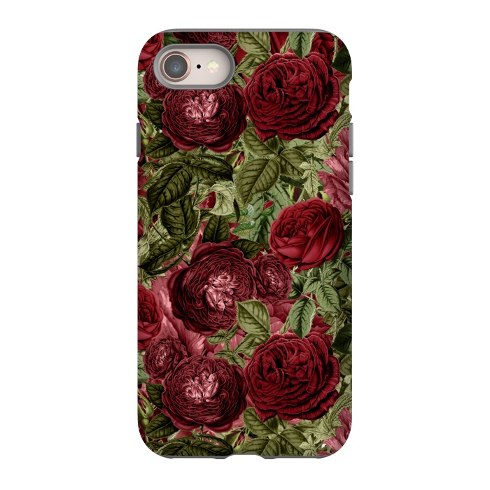 iPhone SE StrongFit Victorian Dark Red Vintage Roses by  Utart