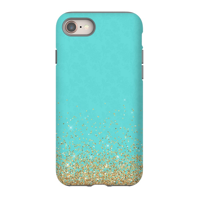 iPhone SE StrongFit Teal and Gold Glitter by  Utart