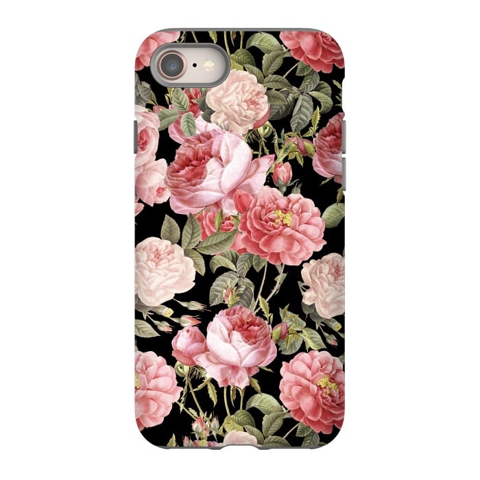 iPhone SE StrongFit Bridal Roses Pattern on Black by  Utart