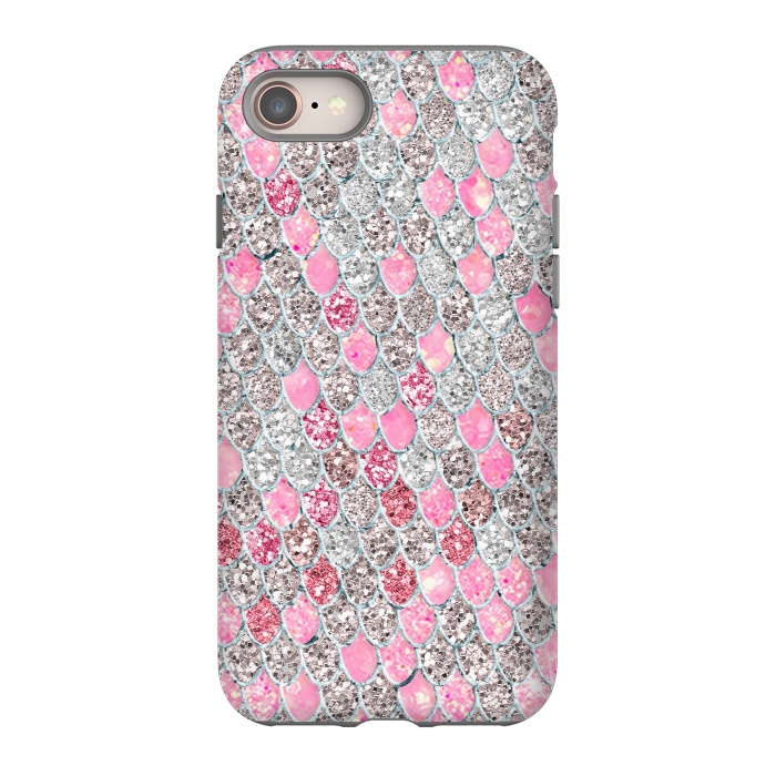 iPhone SE StrongFit Rose Gold and Silver Sparkling Mermaid Scales  by  Utart