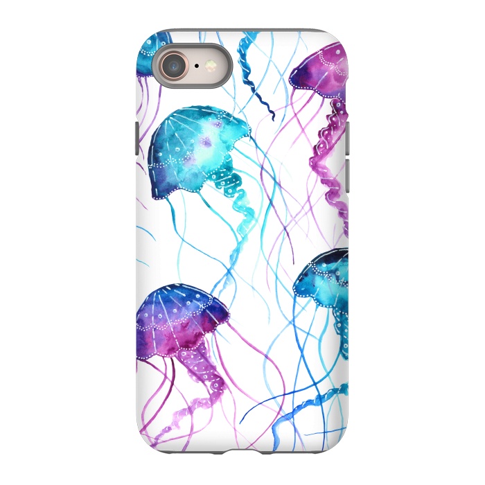 iPhone SE StrongFit Watercolor Jellyfish Print by Becky Starsmore