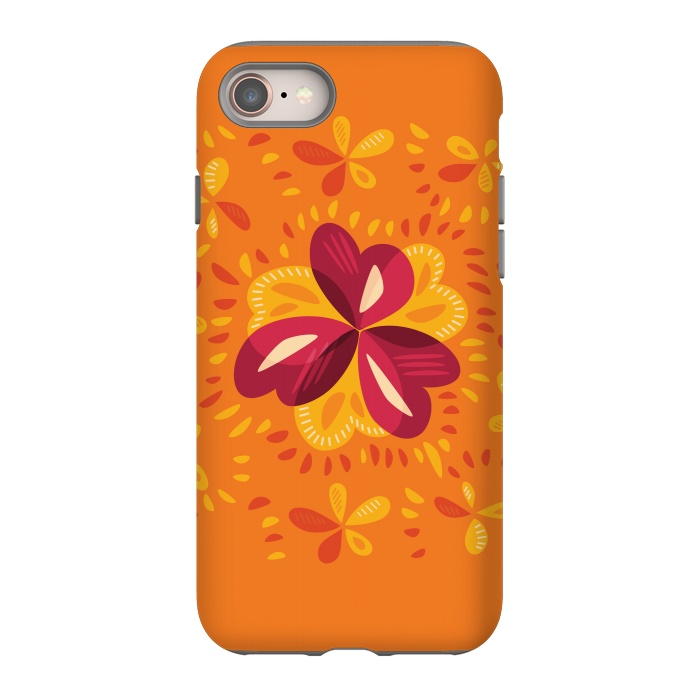 iPhone SE StrongFit Abstract Clovers In Pink Yellow And Orange by Boriana Giormova
