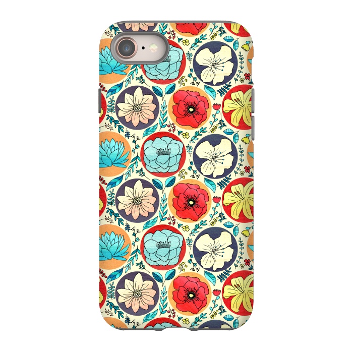 iPhone SE StrongFit Polka Dot Floral On Cream by Tigatiga