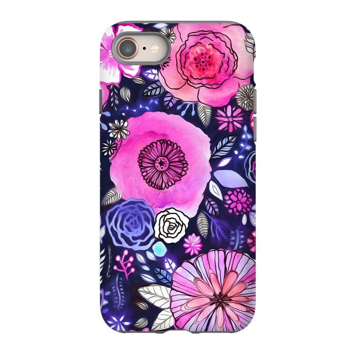 iPhone SE StrongFit Magenta Floral Mix  by Tigatiga