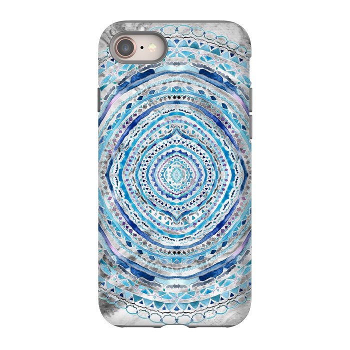 iPhone SE StrongFit Blue Marbling Mandala  by Tigatiga