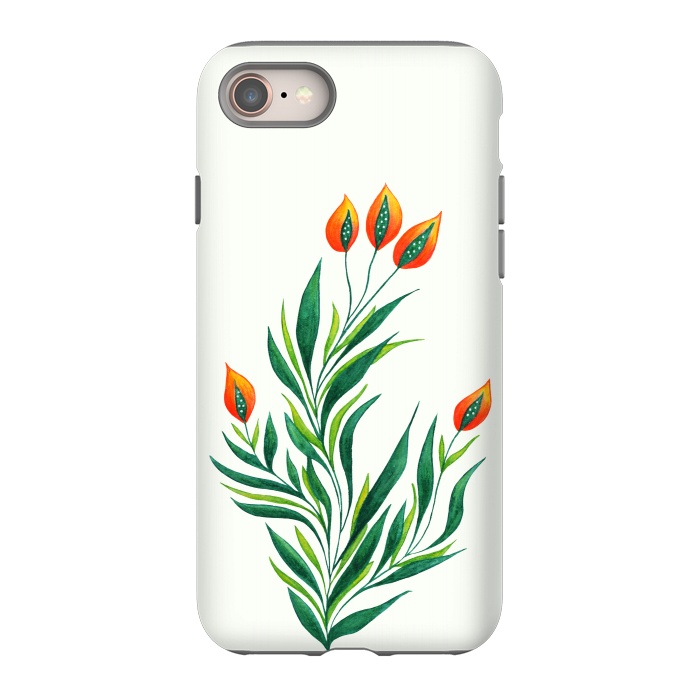 iPhone SE StrongFit Green Plant With Orange Buds by Boriana Giormova