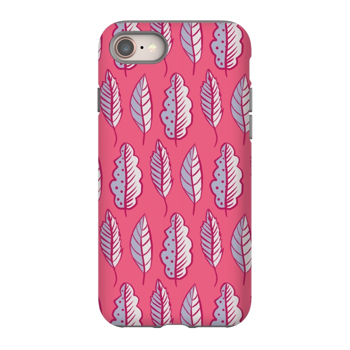 iPhone SE StrongFit Pink Leaves Abstract Decorative Pattern by Boriana Giormova