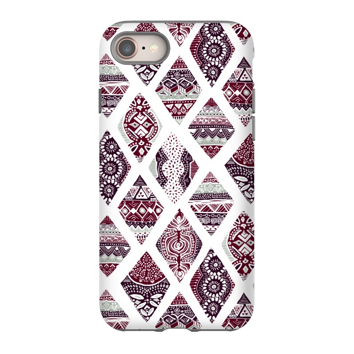 iPhone SE StrongFit Tribal Diamonds On White  by Tigatiga