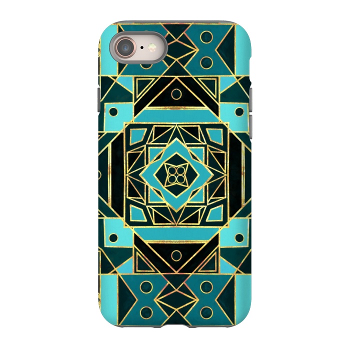 iPhone SE StrongFit Gold & Teal Art Deco  by Tigatiga