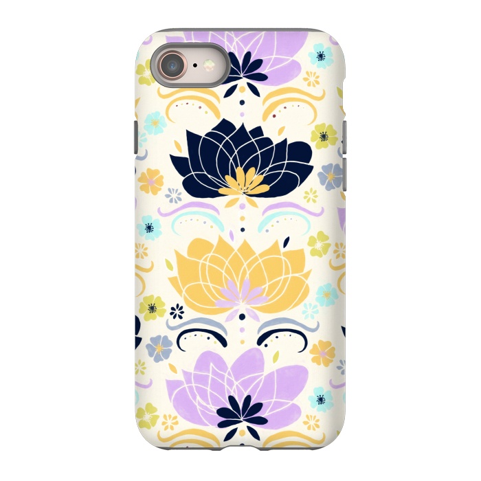 iPhone SE StrongFit Navy & Pastel Floral  by Tigatiga