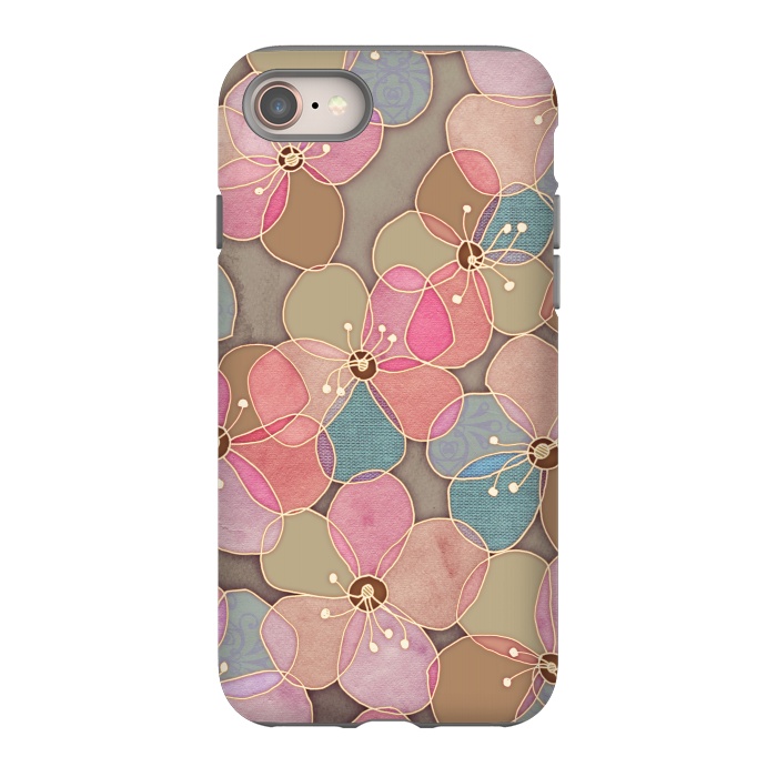 iPhone SE StrongFit Simple Floral in Soft Neutrals and Pink by Micklyn Le Feuvre