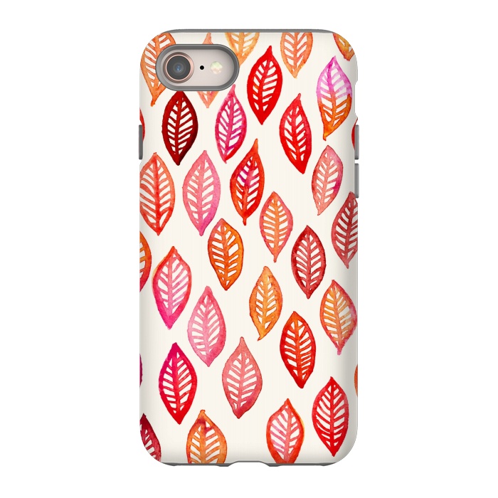 iPhone SE StrongFit Watercolor Leaf Pattern in Autumn Colors by Micklyn Le Feuvre