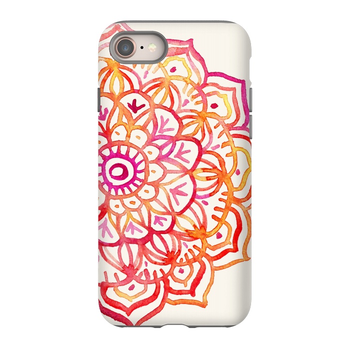 iPhone SE StrongFit Watercolor Mandala in Sunset Colors by Micklyn Le Feuvre