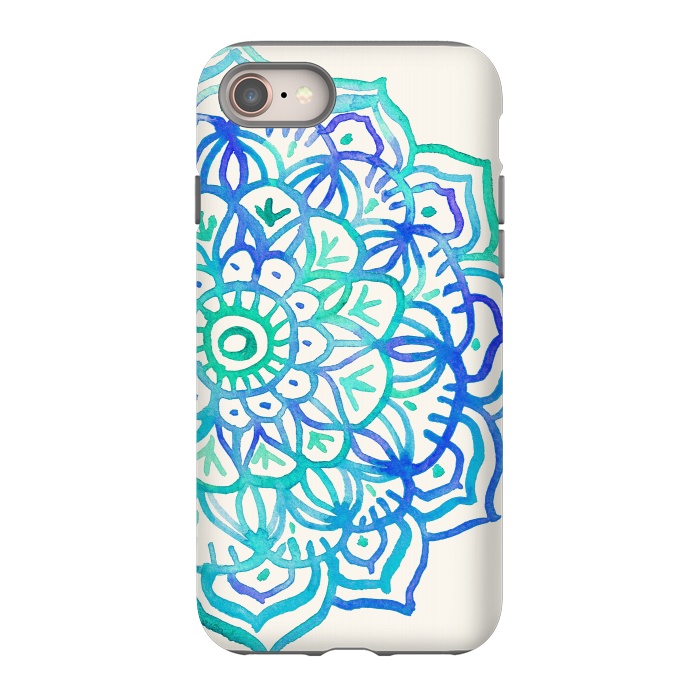 iPhone SE StrongFit Watercolor Mandala in Ocean Colors by Micklyn Le Feuvre