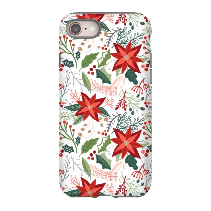 iPhone SE StrongFit Festive Poinsettias by Noonday Design