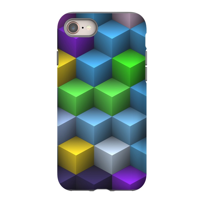 iPhone SE StrongFit 3D Colorful Squares Pattern by Art Design Works