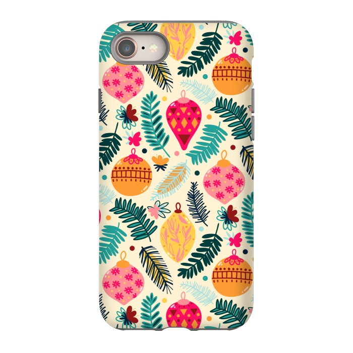 iPhone SE StrongFit Colorful Christmas - Cream  by Tigatiga