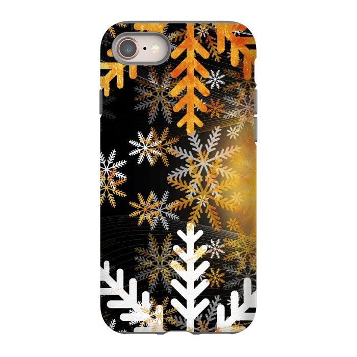 iPhone SE StrongFit Golden white snowflakes - Christmas by Oana 