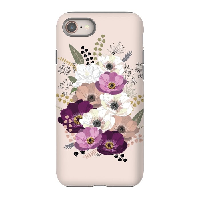 iPhone SE StrongFit Anemones Bouquet Nude by Anis Illustration