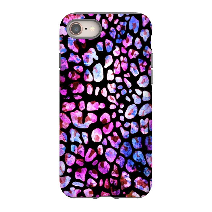 iPhone SE StrongFit Blue purple magenta leopard print by Oana 