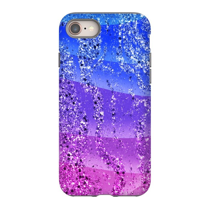 iPhone SE StrongFit Blue purple gradient glitter waves by Oana 