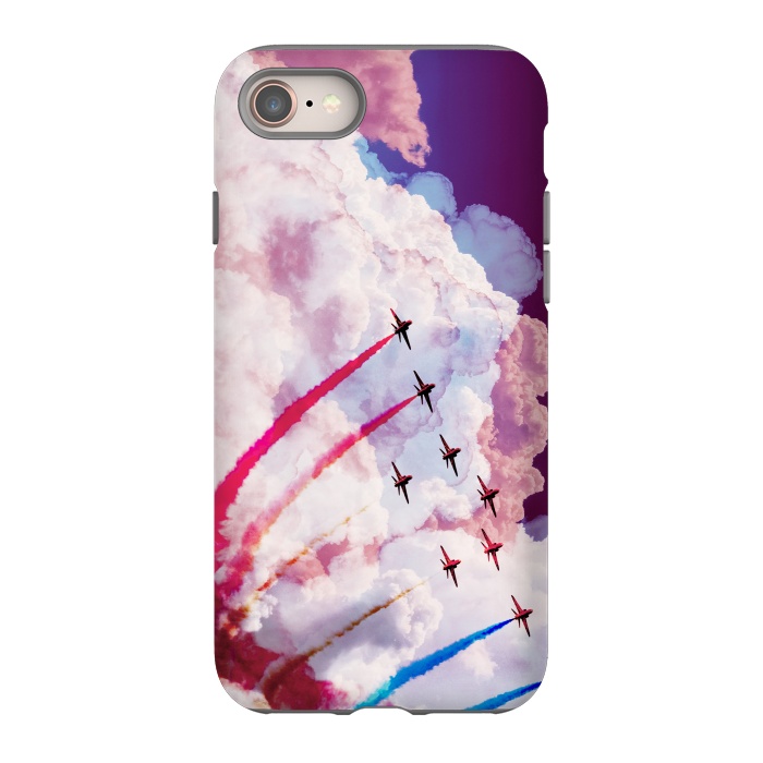 iPhone SE StrongFit Red purple airplane air show by Oana 